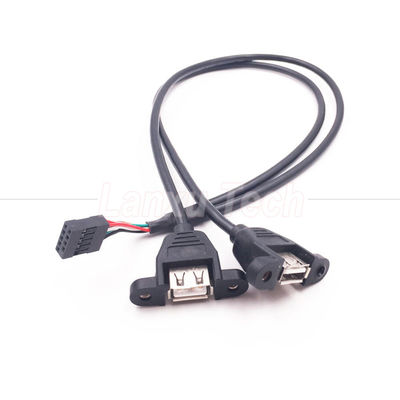 Двойной USB типа A 2 портов панель монтаж USB на Dupont соединитель проволочный кабель