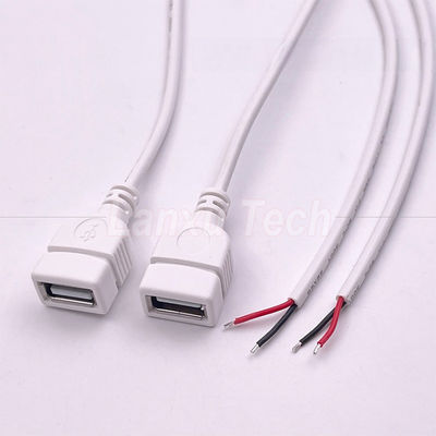 5В белый USB женский для открытия голых проводов конец кабеля для светодиодной ленты
