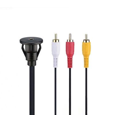 Специализированный DC 3.5 до 3RCA водонепроницаемый расширительный кабель с панелью для автомобилей, грузовиков, лодок, мотоциклов