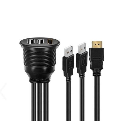 3 порта USB 2.0 мужчина на USB 2.0 женщина водонепроницаемый расширительный кабель с плавным монтажным панелем для автомобиля грузовик лодка мотоцикл компьютер