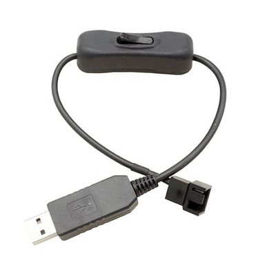 12В Step UP Boost USB на 3pin 4pin PWM PC Вентилятор Включенный отключенный кабель адаптера питания