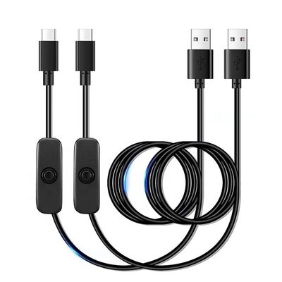 1m 5V 3A USB Type C зарядное питание кабеля с переключателем ОТ для Raspberry Pi