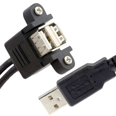 Сверло блокировка 0,5 М 1 М Мужчина-женщина двойной USB 2.0 панель монтаж расширительный кабель