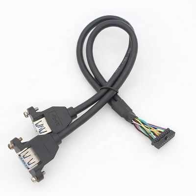 Винтовая блокировка с двойным кабелем USB 3.0 типа А для женской панели