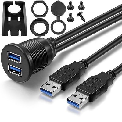 Водонепроницаемая мужчина-женщина Aux Car панель приборной панели двойной USB 3.0 плавный монтаж расширения кабеля для мотоцикла