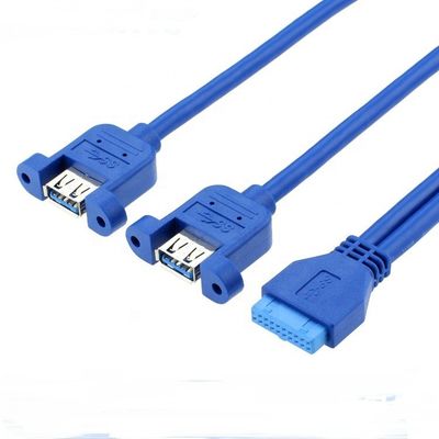 Двухпанельная установка USB 3.0 Женщина на IDC 20 PIN Женщина Компьютерный корпус ПК Кабель материнской платы