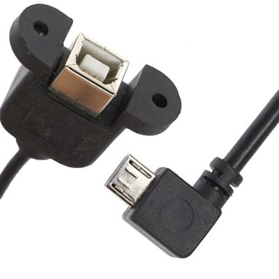 Специальный винтовый замок с углом 90 градусов Micro B Мужчина USB 2.0 Тип B Женщина панель монтаж расширения кабеля