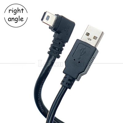 1м 2м 3м 5м 90 градусов Форма L Правый левый угол USB 2.0 Мужчина в мини B 5 пин USB кабель для зарядки данных для MP3 камеры