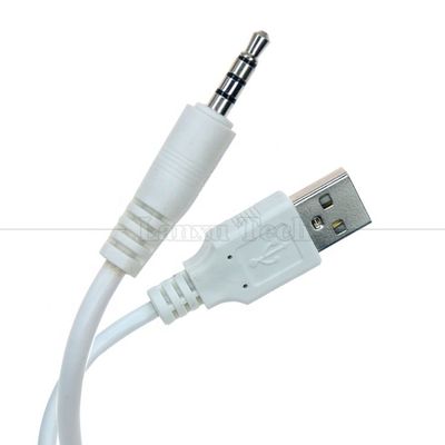 Настраиваемая зарядка данных USB от мужского к вспомогательному 4 полюса 3,5 мм кабель адаптера для наушников