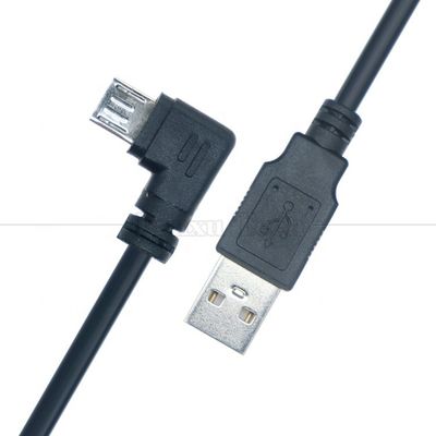 Настройка 1м 2м 3м 90 градусов прямой угол Micro B V8 подключатель к USB расширение кабеля зарядного устройства данных