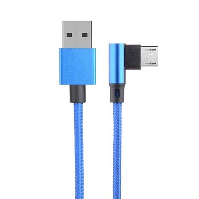 Быстрая зарядка 2.4A Найлон с плетеным L-образным левым углом Микро b к USB A Мужской кабель для зарядки данных для телефона