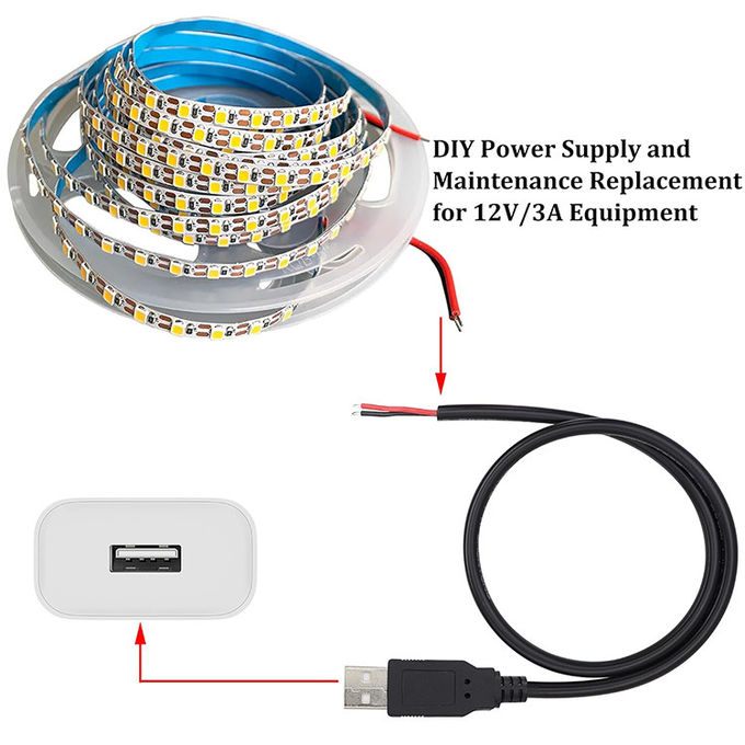 5V USB для открытия снятых консервированных обнаженных проводов конец Pigtail кабель зарядного устройства для светодиодного светодиода 2