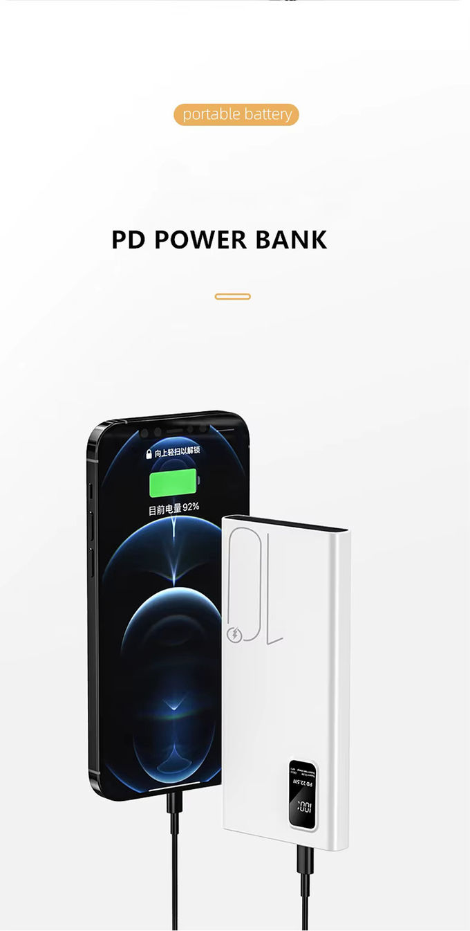 Наружный портативный 10000mah PowerBank LED дисплей PD QC3.0 22.5W быстрая зарядка Slim Power Banks 10000mAh USB-C зарядное устройство для iphone 15 5